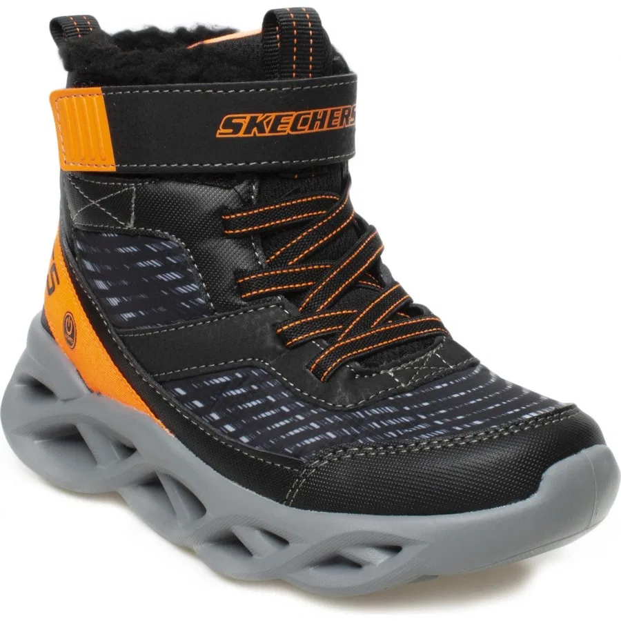 Ботинки для мальчика с принтом Twisted-Brights Skechers, Черный