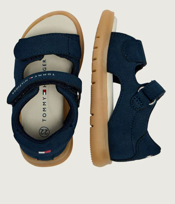 Детские сандалии для девочек из искусственной кожи Tommy Hilfiger, Blu Marino — фото 3