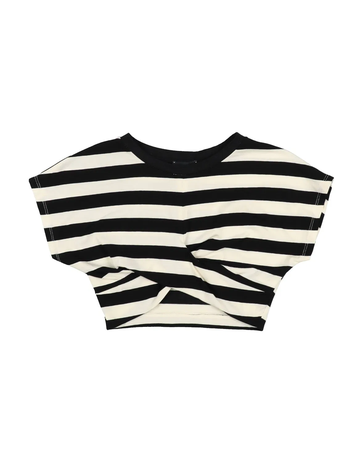 Детская футболка для девочек с принтом T-Shirt Crop Con Nodo Rig Monnalisa, бежевый