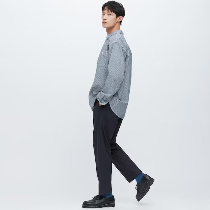 

Мужские брюки Uniqlo Smart Ankle Length Trousers, тёмно-синий