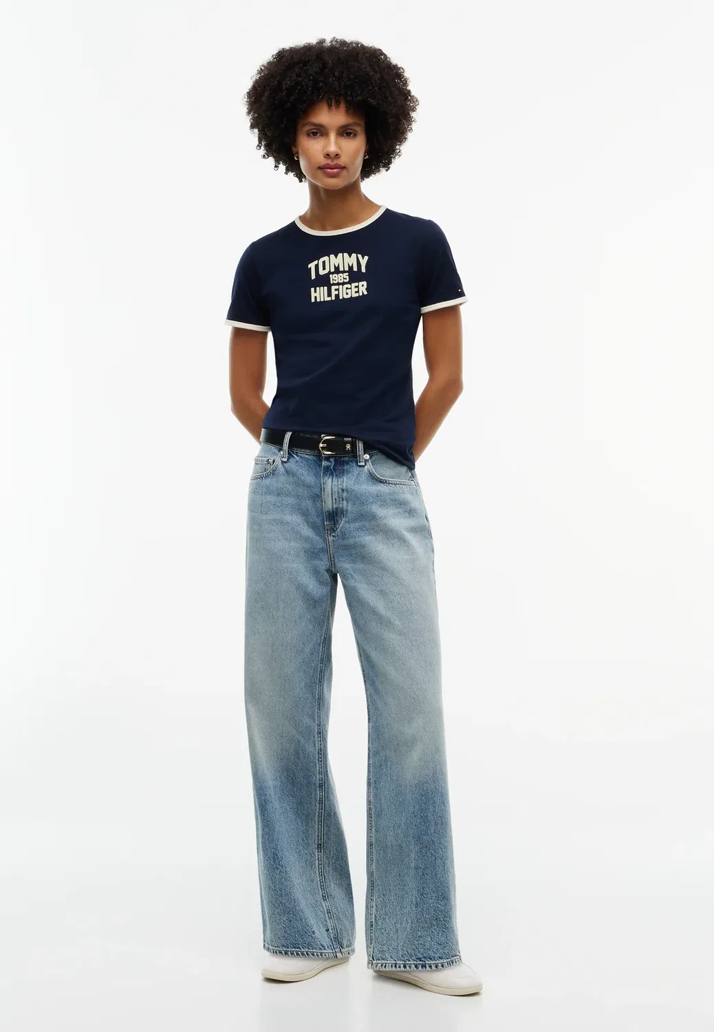 Футболка Varsity flock c-nk slim s/s tee - с принтом Tommy Hilfiger, Dark Blue — фото 2