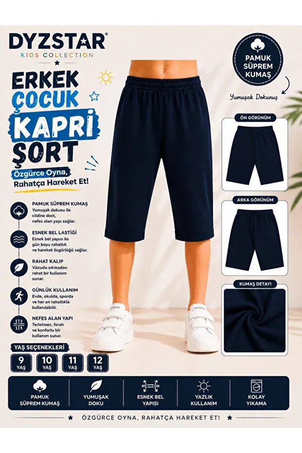 Детские шорты для девочек хлопковые Dyzstar, Dark Blue — фото 2