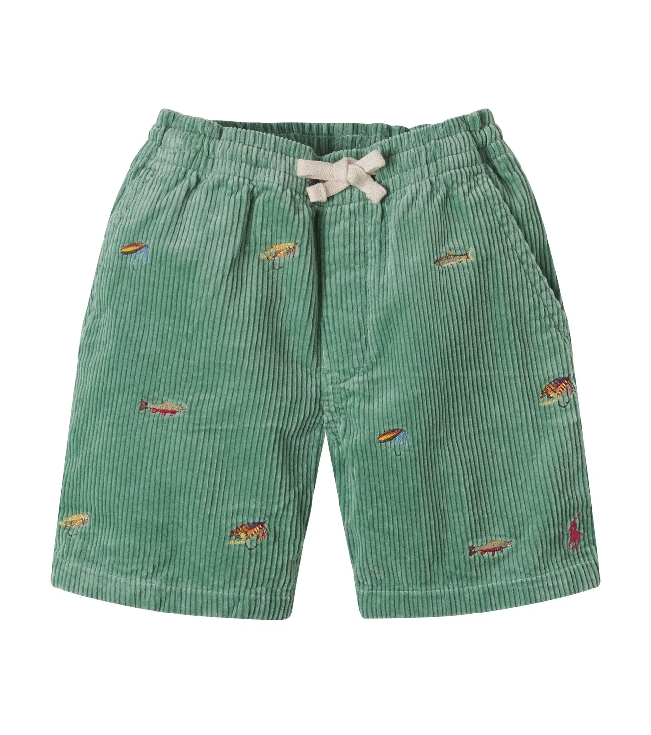Шорты хлопковые с вышивкой Polo Ralph Lauren Kids, зеленый