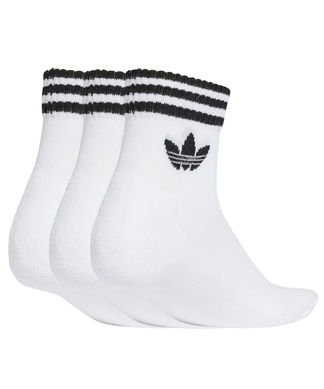 Комплект носков с логотипом Adidas, 3 пары, белый — фото 2