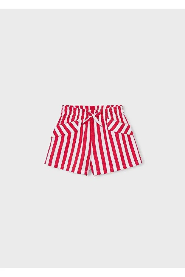 Детские шорты для девочек в полоску Mayoral, Red Striped — фото 2