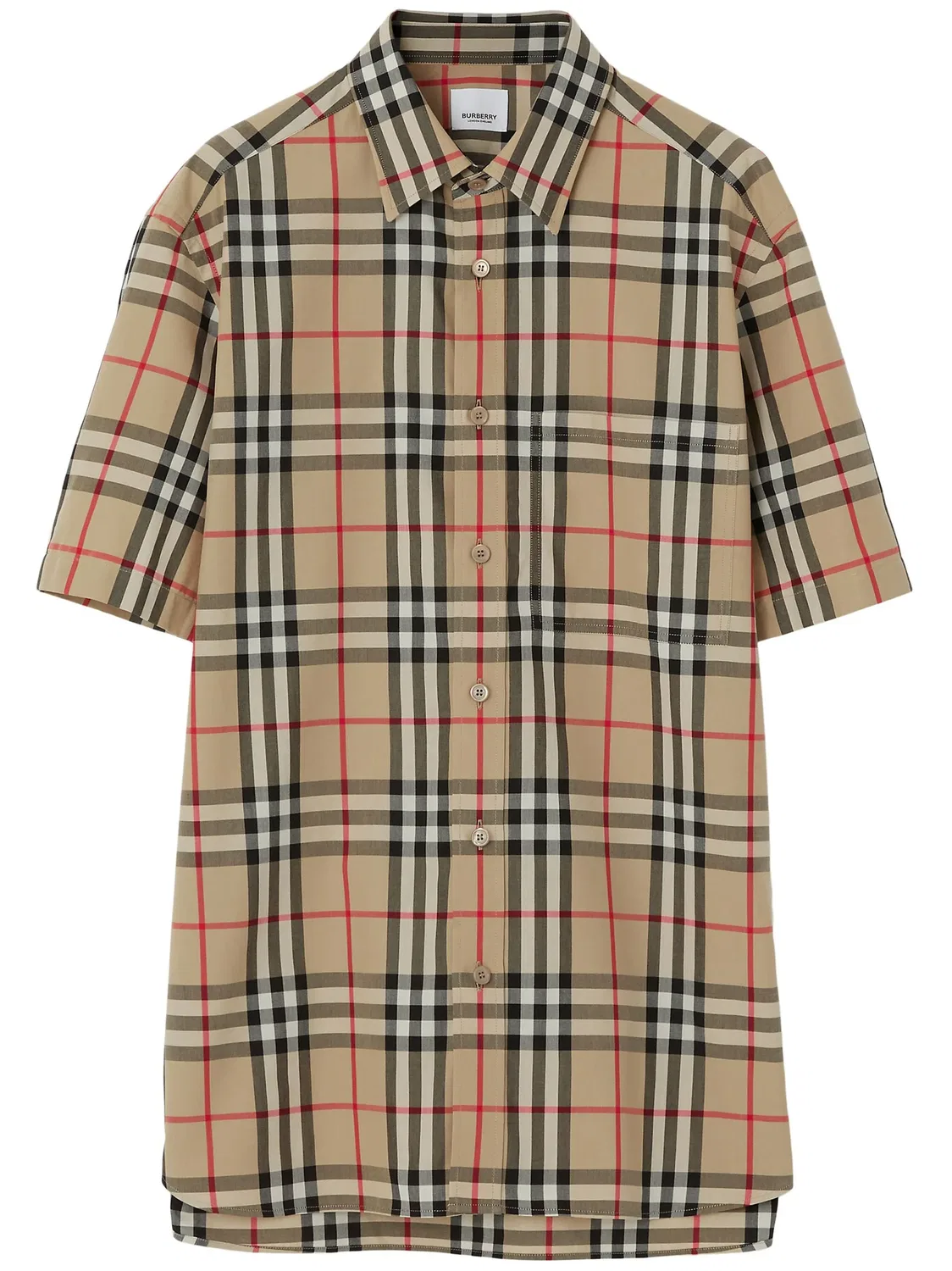 Рубашка в винтажную клетку из хлопка Burberry, архивный бежевый