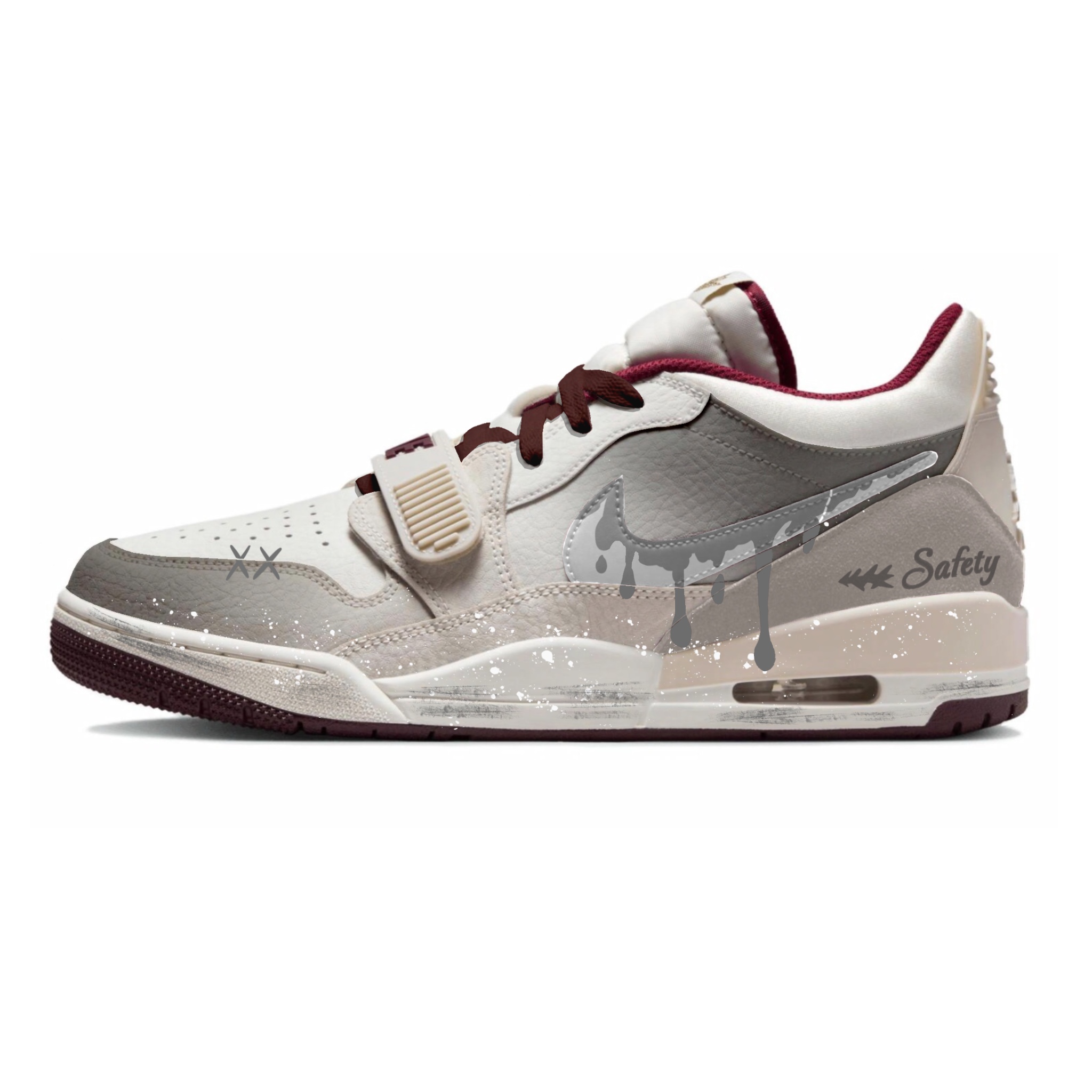

Jordan Баскетбольные кроссовки Legacy 312 Silver Gray Day Zero с низким верхом, износостойкие, антискользящие, мужские, темно-серые