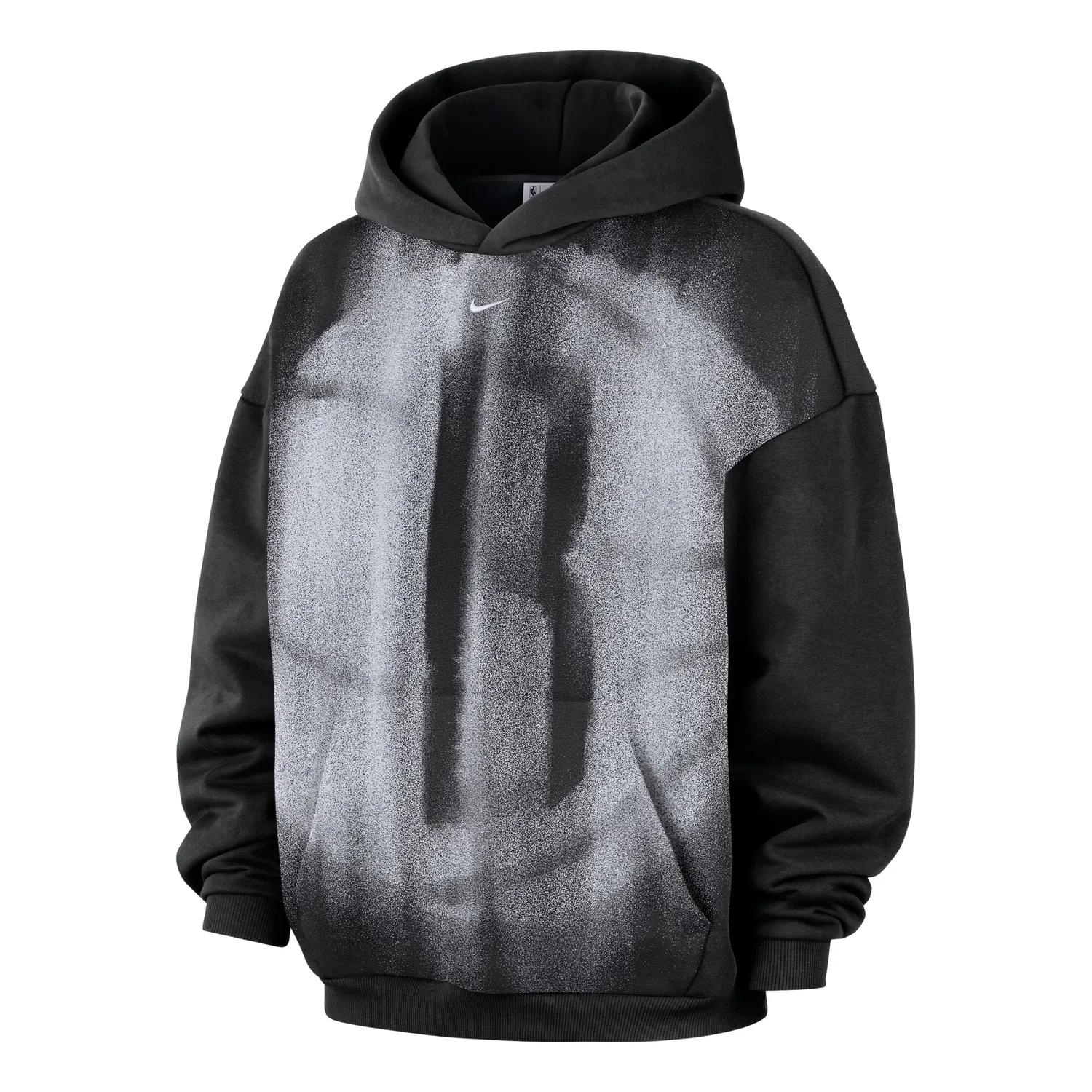 Мужское худи для баскетбола Brooklyn Nets Standard Issue Fleece Hoodie 'Black White' Nike, Black/White