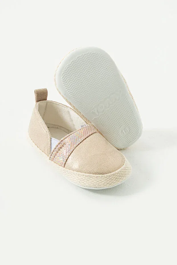 Детские балетки для девочек с антискользящей подошвой Yummy Kids, Beige — фото 4
