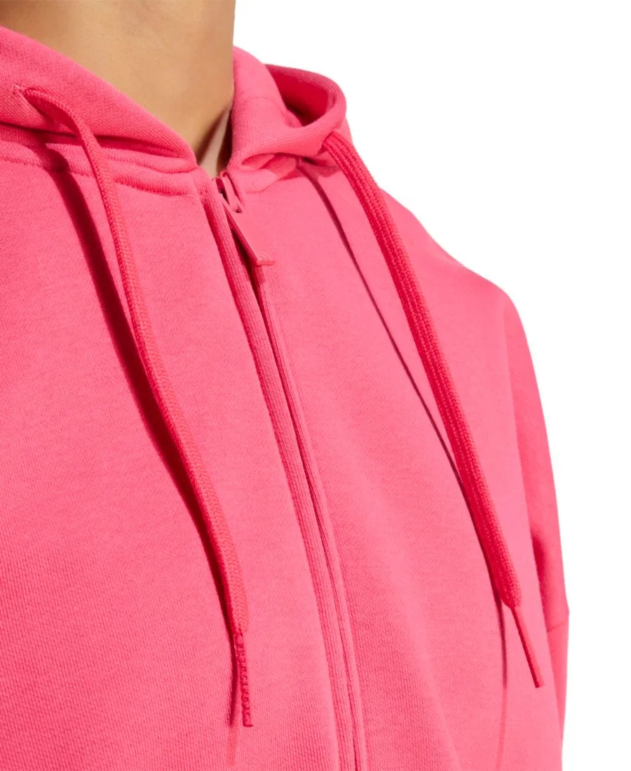 Женская куртка-худи на молнии Essentials Contemporary Fleece Full-Zip Hooded Jacket adidas, Power Pink — фото 4