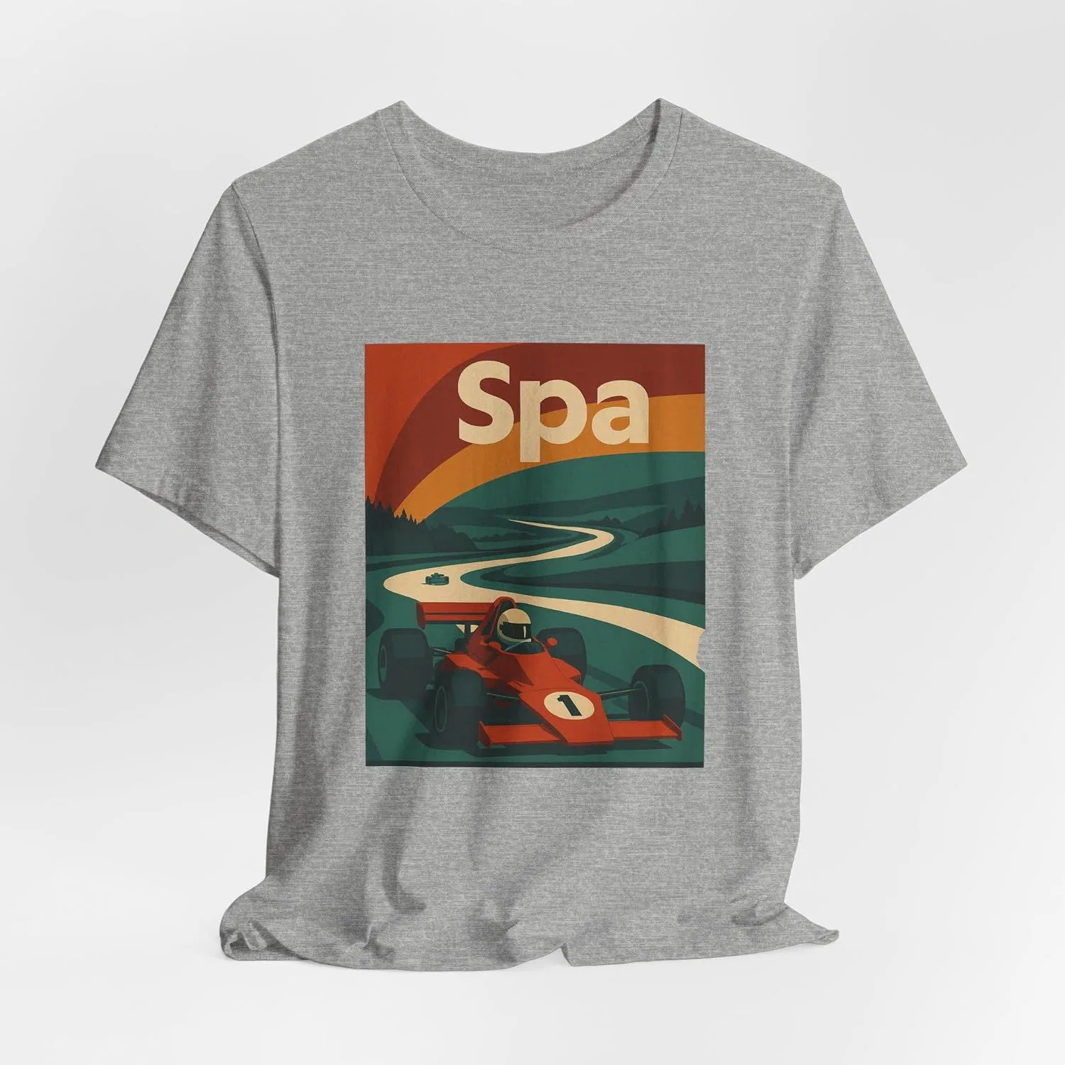 Футболка с принтом Vintage Racing Spa Tee, серый меланж — фото 4