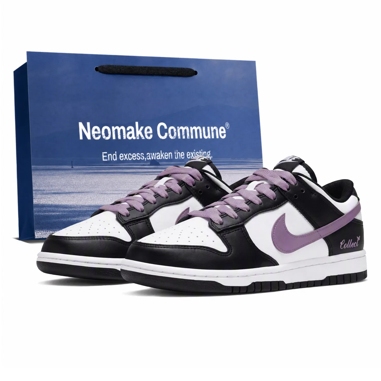 Детские кроссовки для скейтбординга дышащие Nike Dunk, Black Purple