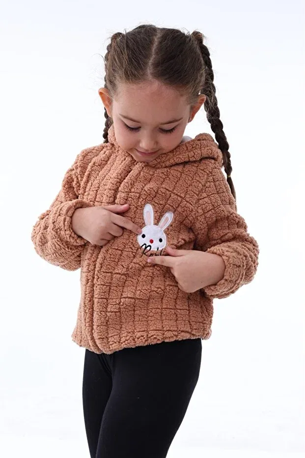 Детский кардиган с принтом Crocodile Patterned Aden Kids, Square Rabbit Coffee — фото 4