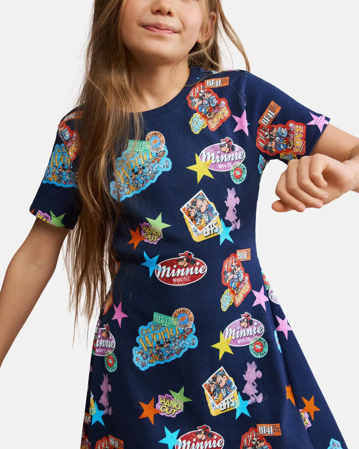 Детское платье для девочек с принтом Minnie Mouse Desigual, Azul — фото 3