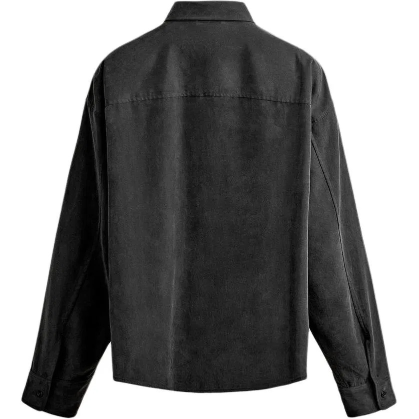 Мужская рубашка с длинным рукавом Dark Gray ZARA, Темно-серый — фото 3