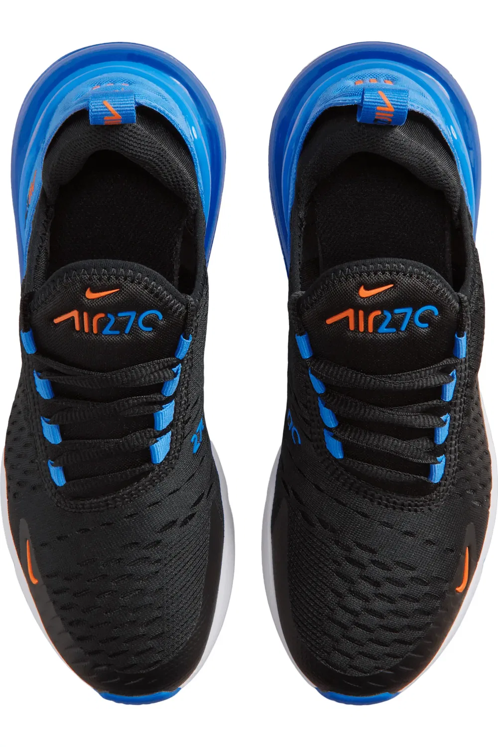 Детские кроссовки с амортизацией Air Max 270 Nike, Black/Blue/White/Orange — фото 3