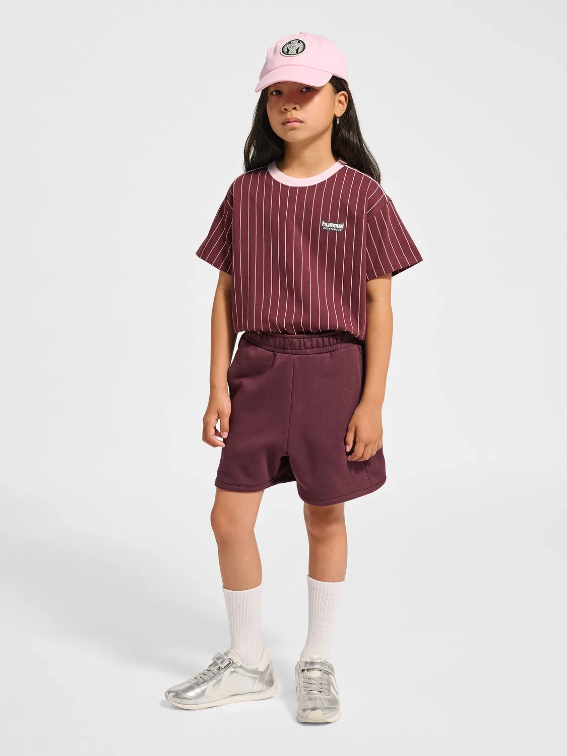 Шорты свободные детские Hummel, винный — фото 4