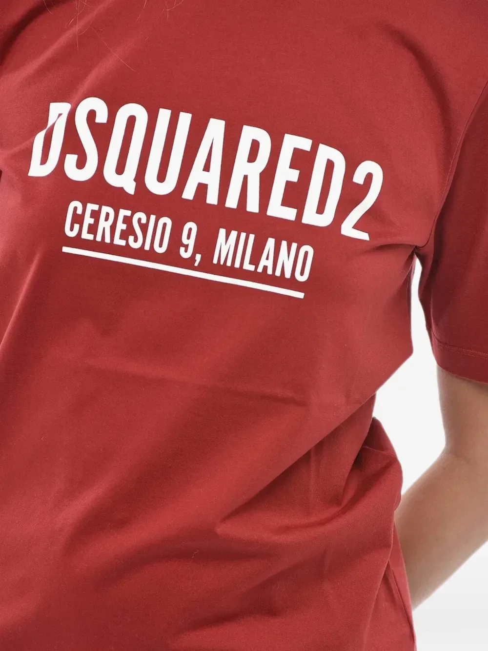 Футболка с круглым вырезом и логотипом Dsquared2, красный — фото 4