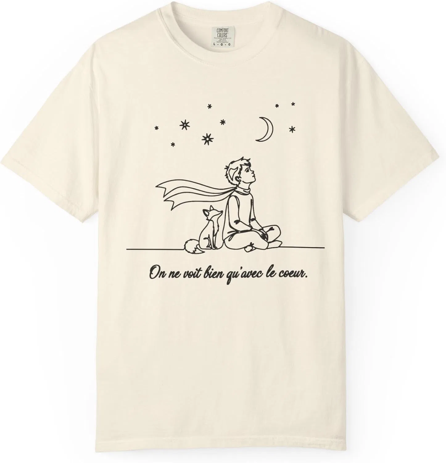 Женская футболка с принтом French Illustration, молочно-белый