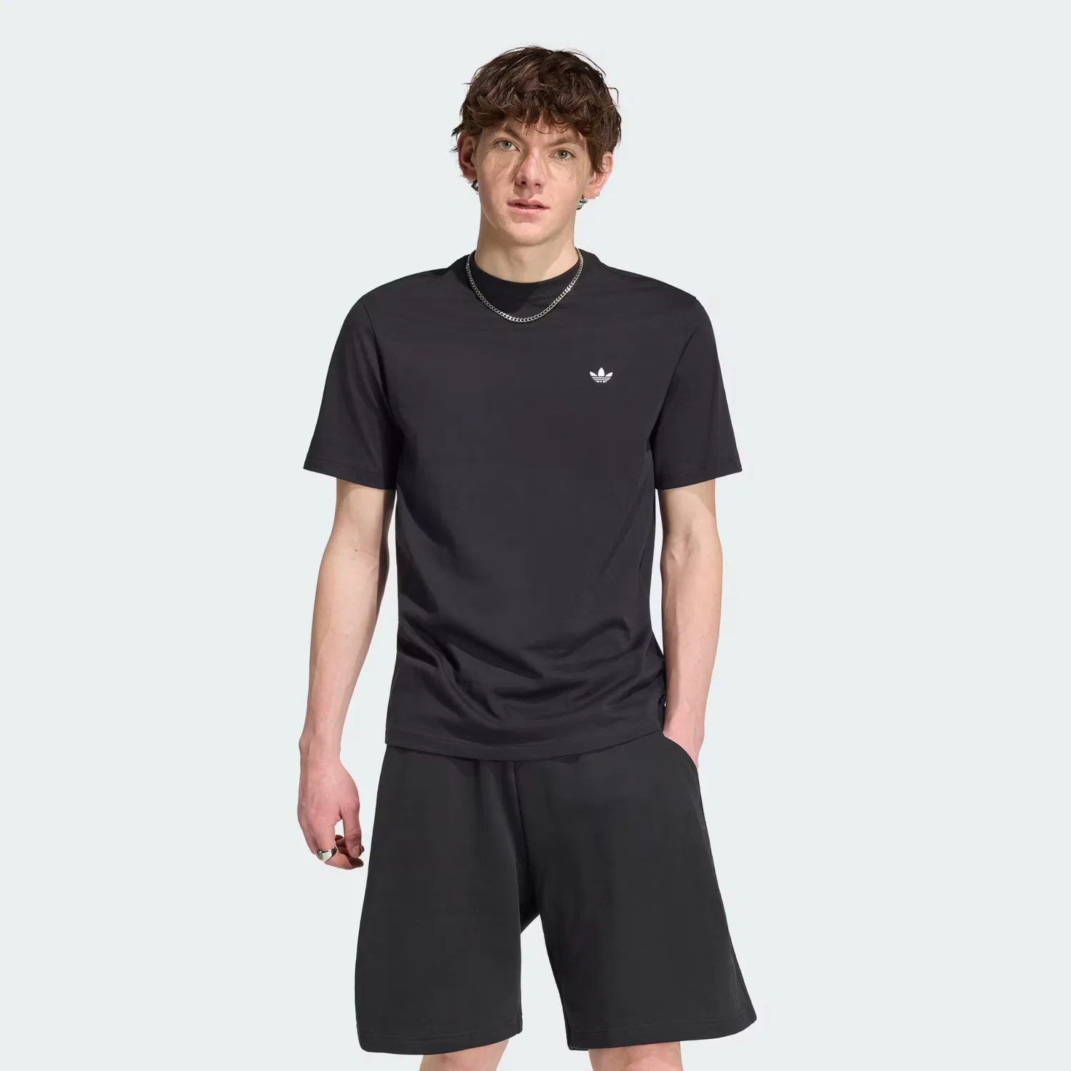 Мужская футболка с круглым вырезом Trefoil Essentials Adidas Originals, черный
