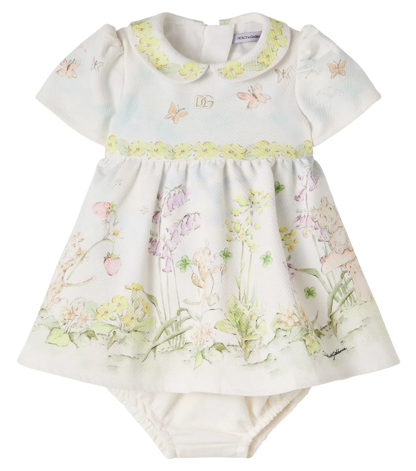 Комплект нарядных платьев с цветочным принтом Dolce&Gabbana Kids, белый