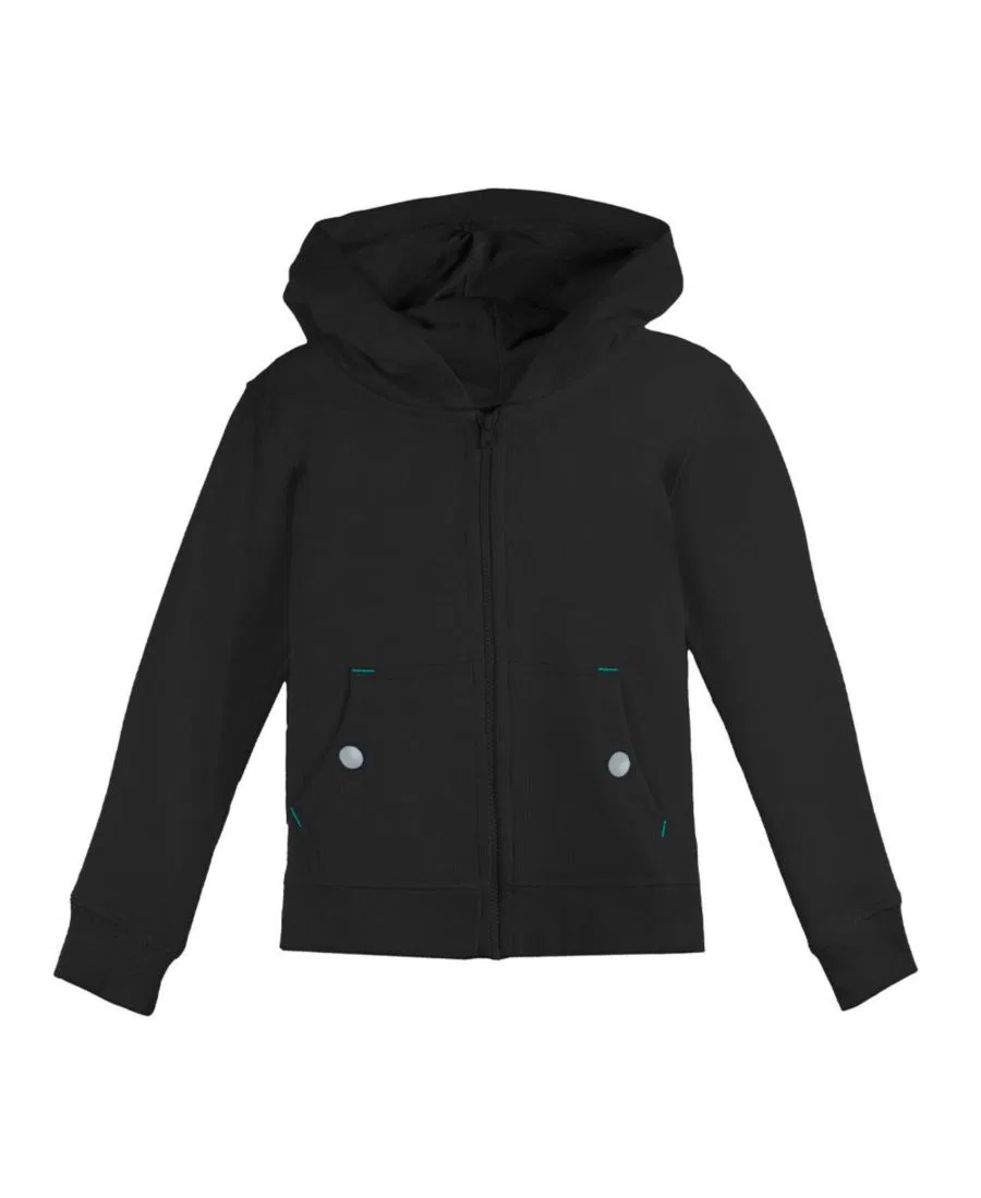 Детское худи из органического хлопка с молнией и карманами Mightly, Black