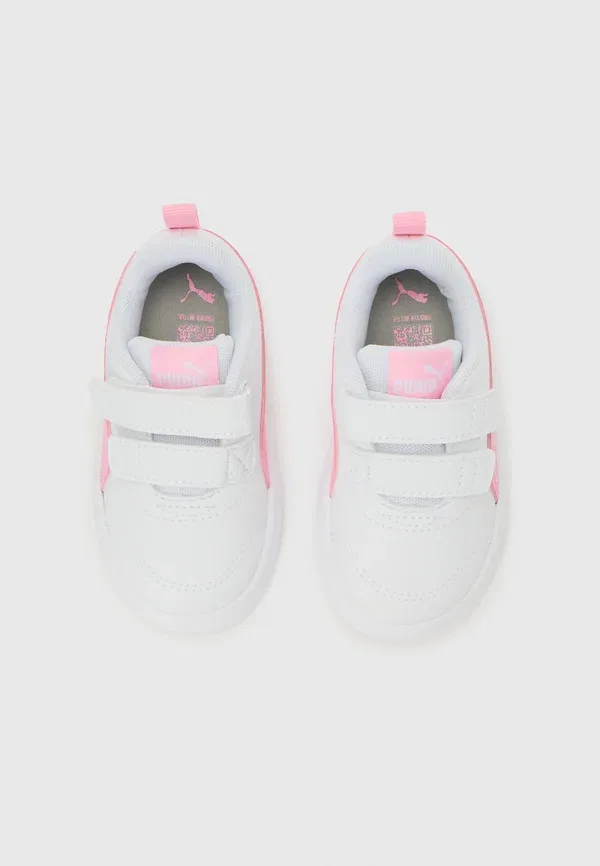 Кроссовки с искусственной кожи Courtflex v3 Puma, White/Pink Lilac, белый/розовый/сиреневый — фото 4