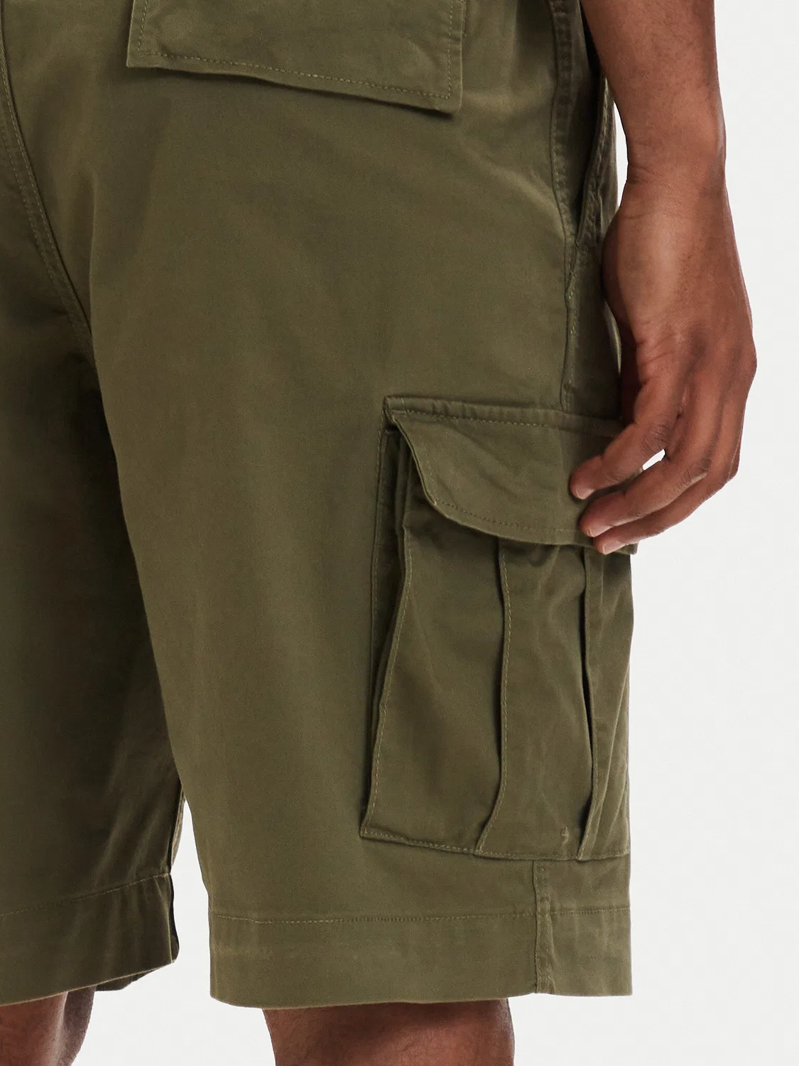 Мужские шорты из ткани свободного кроя Twill Cargo Tommy Hilfiger, хаки — фото 4