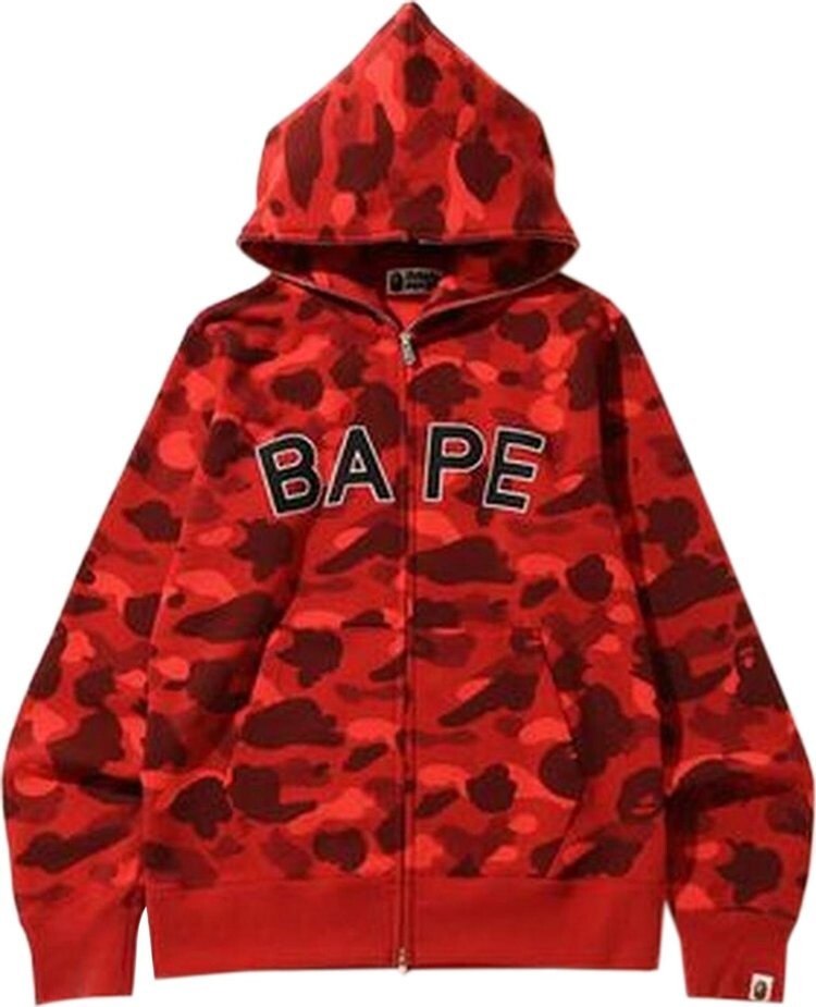 

Худи BAPE Color Camo Full Zip Hoodie 'Red', красный