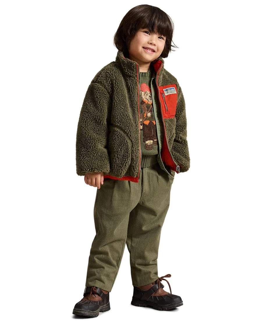 Свитер с интарсией Polo Bear Polo Ralph Lauren, Cruise Olive — фото 3