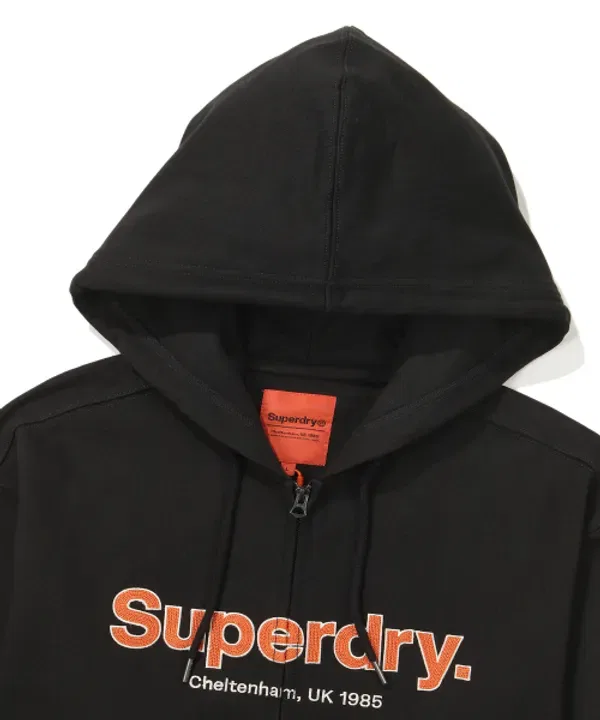 Худи с капюшоном, двустороннее, с большим логотипом, Superdry, черный — фото 3