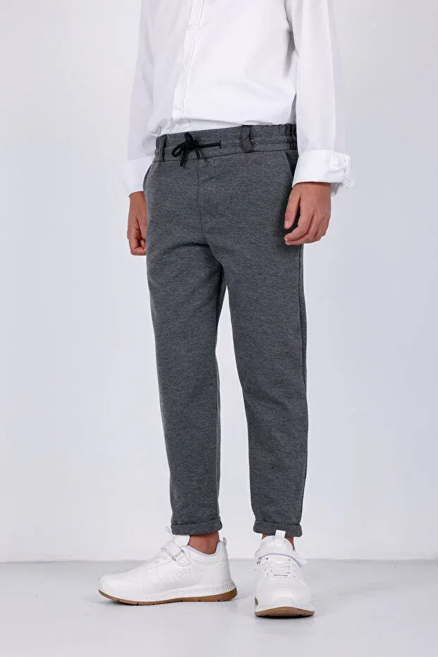 Детские спортивные штаны для мальчиков с ребристым поясом 3Moda, Anthracite — фото 4