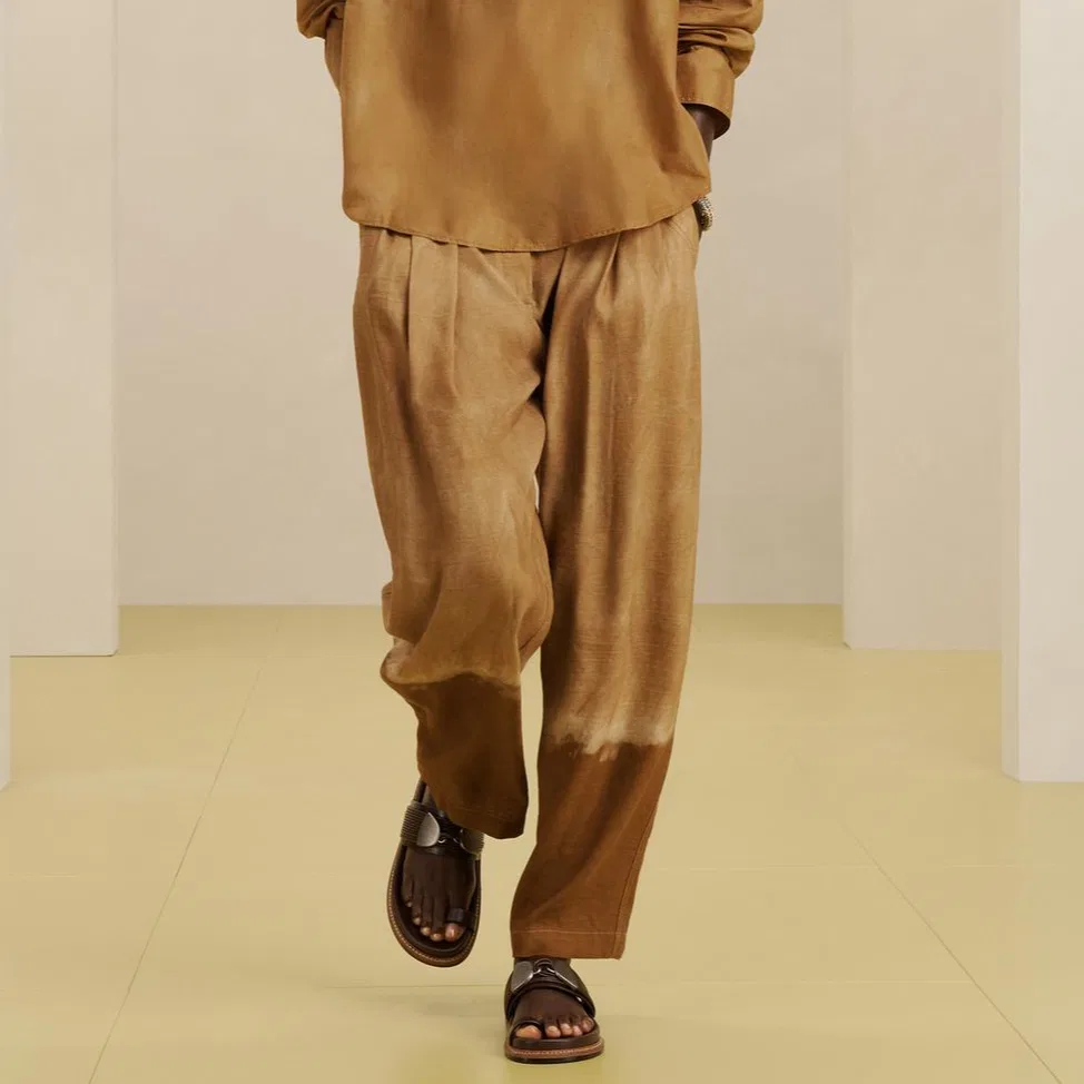 Женские брюки повседневные с принтом Sand/Zebra Print ZARA, Sand/Zebra Print — фото 4