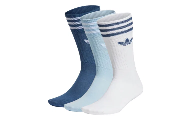 Детские носки с принтом Adidas Originals, 3 пары, Uniform Blue/Pink Blue/White