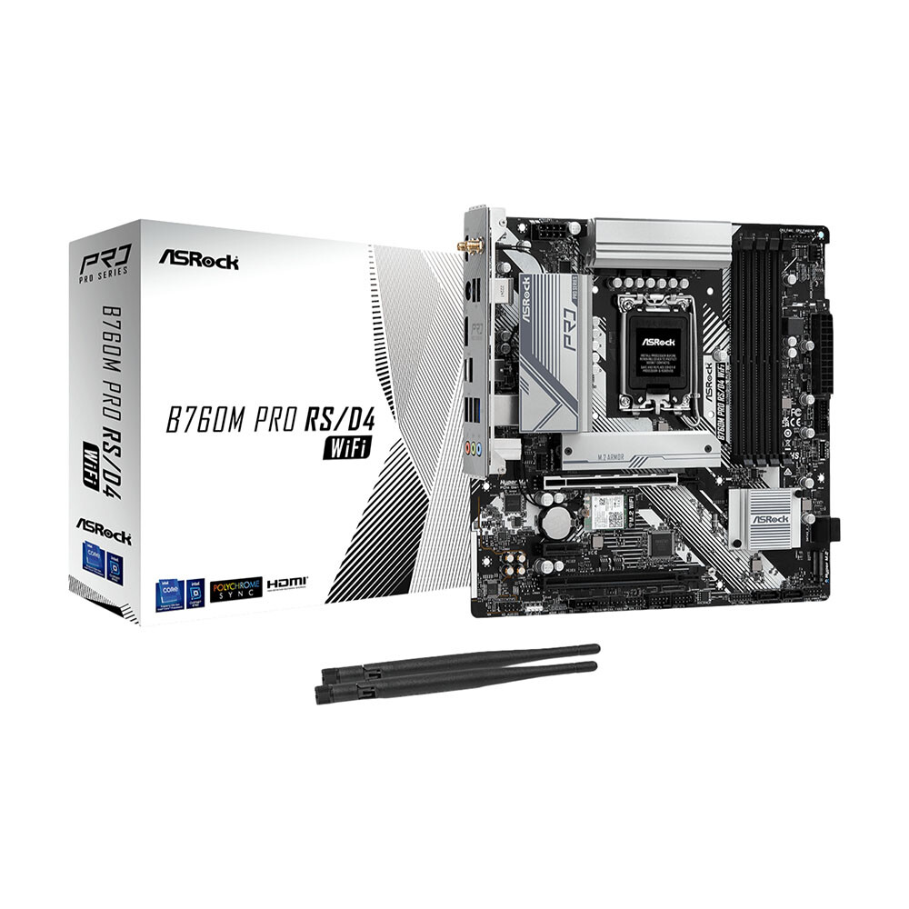 

Материнская плата ASRock B760M Pro RS/D4, LGA1700, DDR4, Wi-Fi