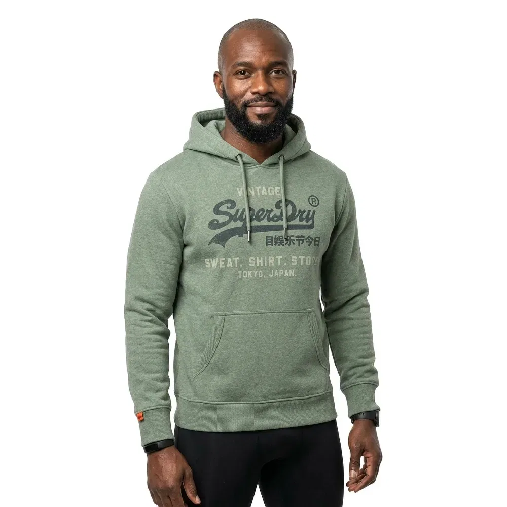 Худи Relaxed Superdry Vl Heritage, зеленый — фото 3