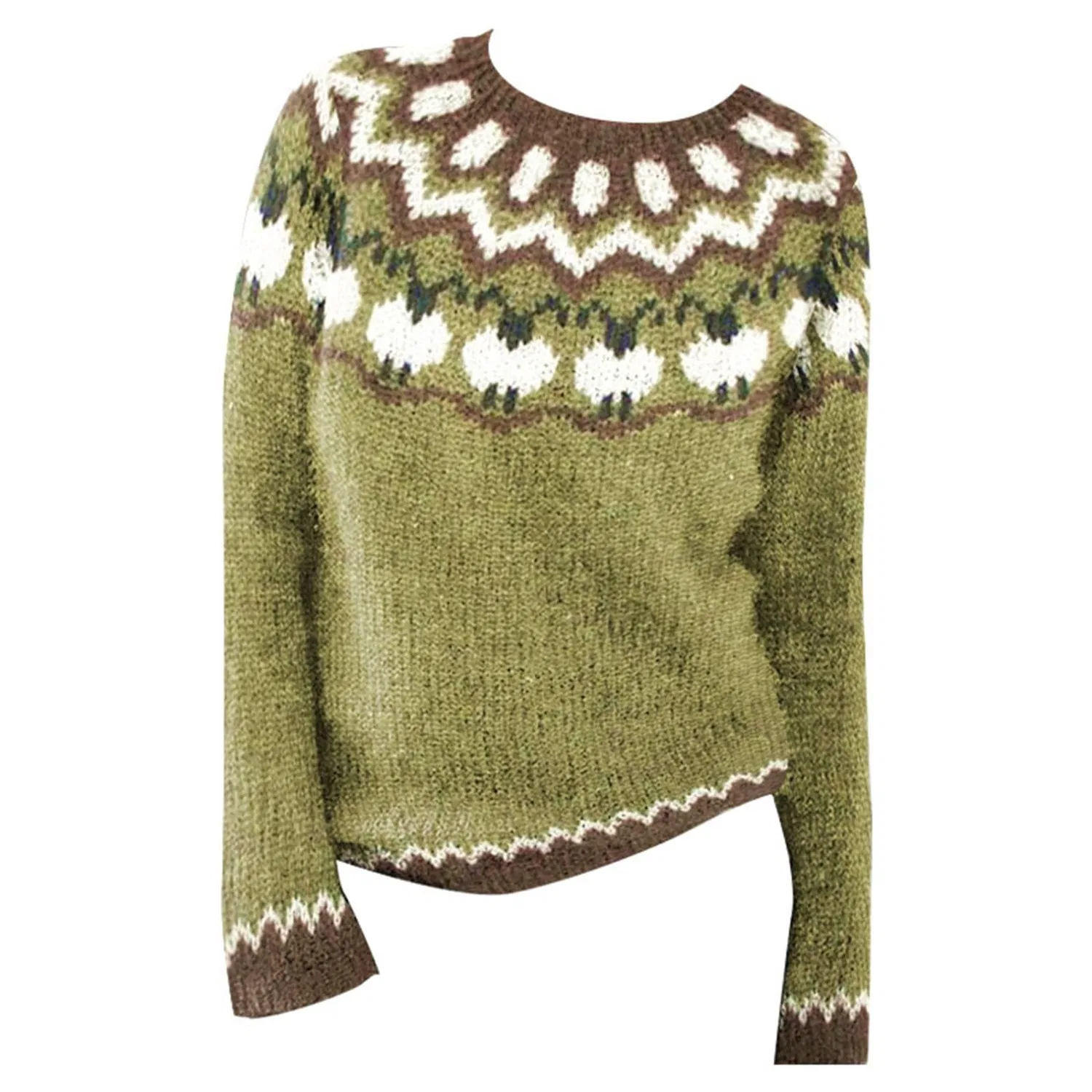 Женский свитер с принтом Fairisle Christmas Sweaters, Yellow — фото 4