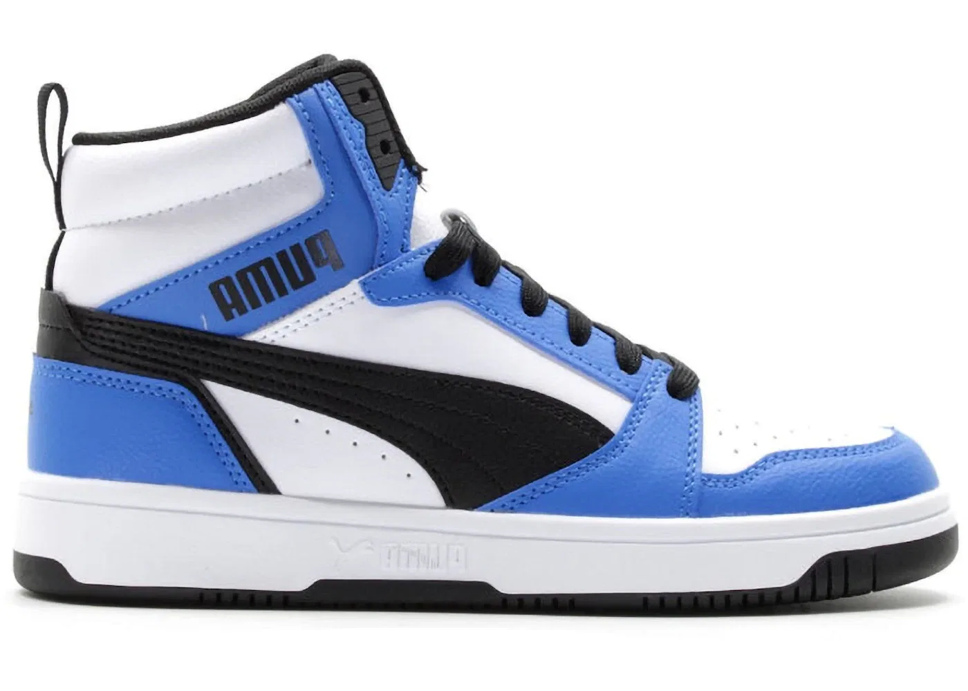 Детские кроссовки высокие с моделью Puma Rebound V6 Mid Puma, Royal Black White