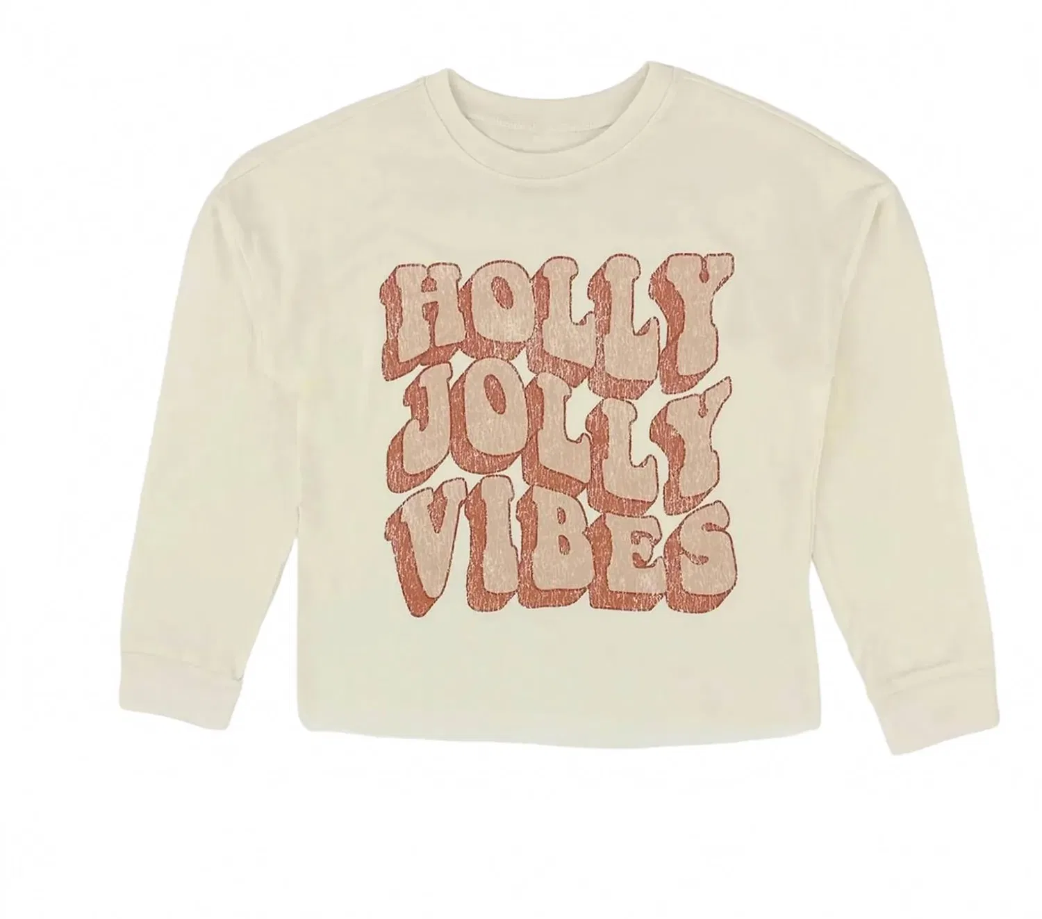 Детский лонгслив с принтом Holly Jolly Vibes TINY WHALES, Holly Jolly Vibes