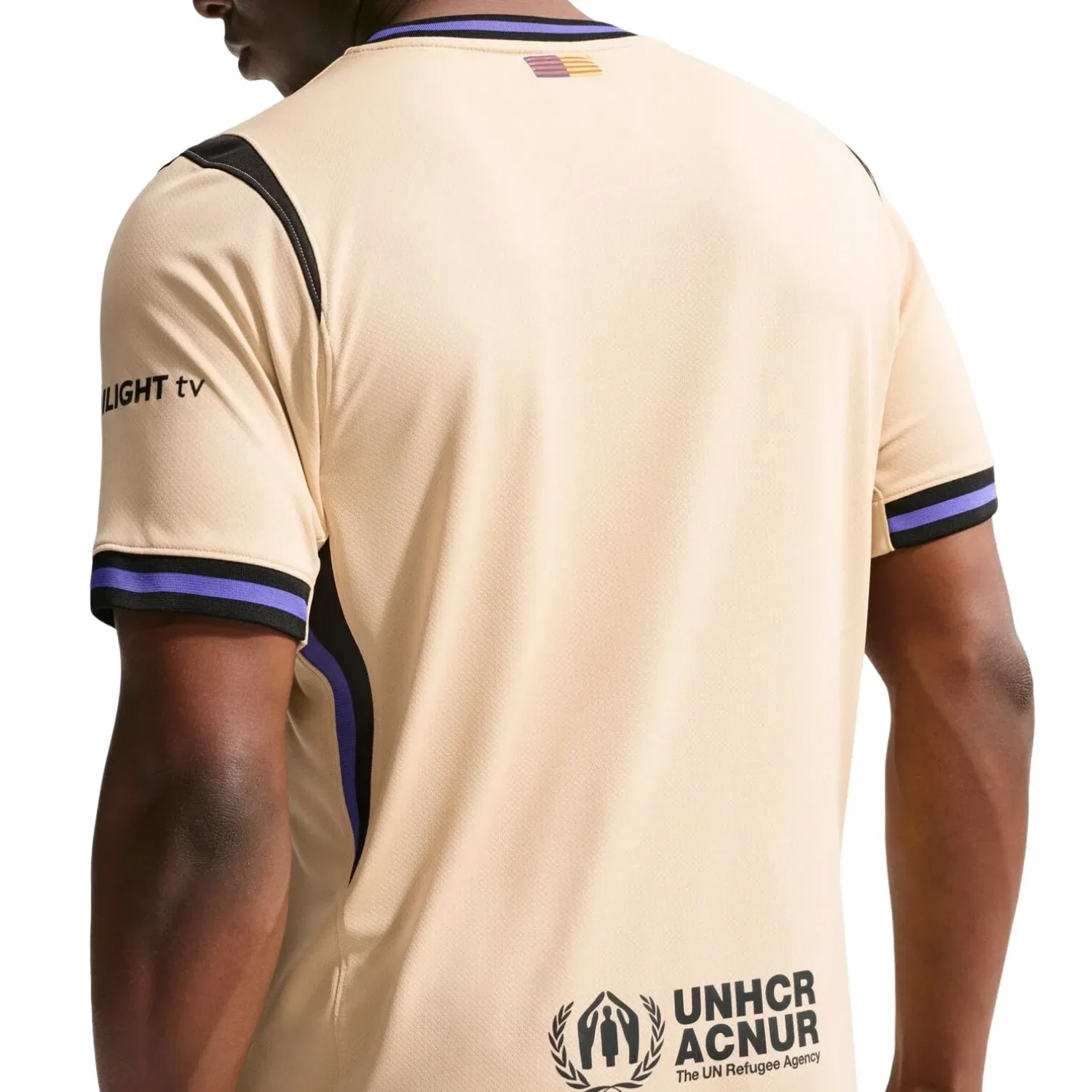 Мужская игровая майка Kobe x F.C. Barcelona 2025/26 Stadium Away Dri-FIT Replica T-Shirt 'Team Gold Per Nike, Team Gold/Persian Violet/Black — фото 2
