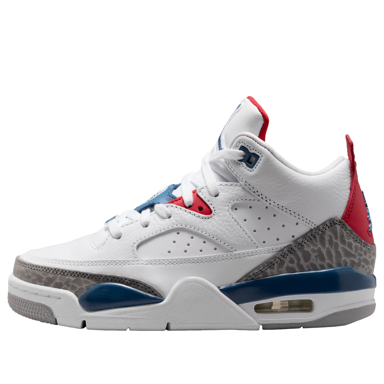 Детские кроссовки с кожаным верхом Air Jordan Son of Mars Low 'White Varsity Red' Jordan, White/Varsity Red/Light Smoke Grey/True Blue