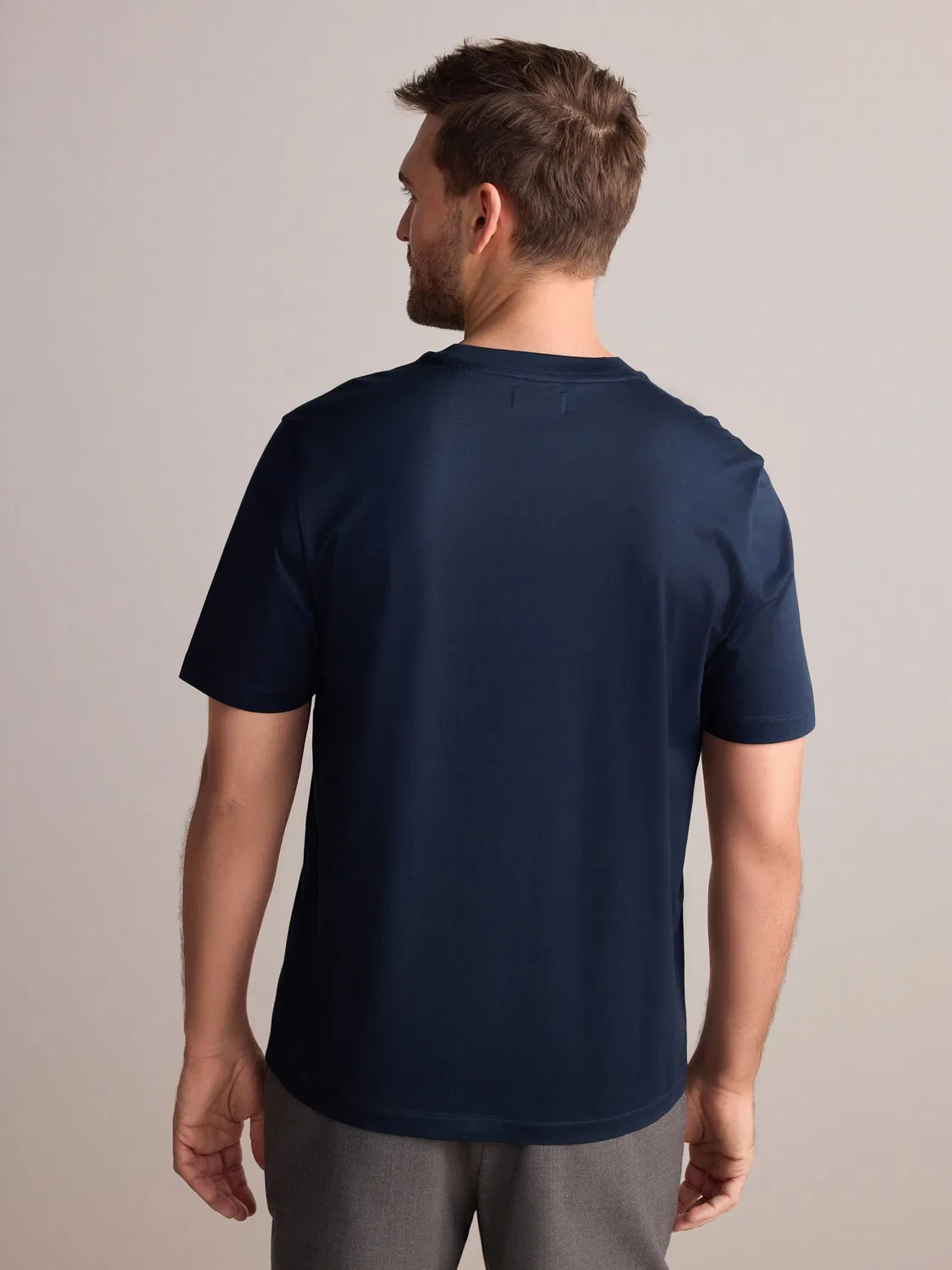 Футболка с круглым вырезом, Regular Fit, Signature SUPIMA Cotton Next, темно-синий — фото 3