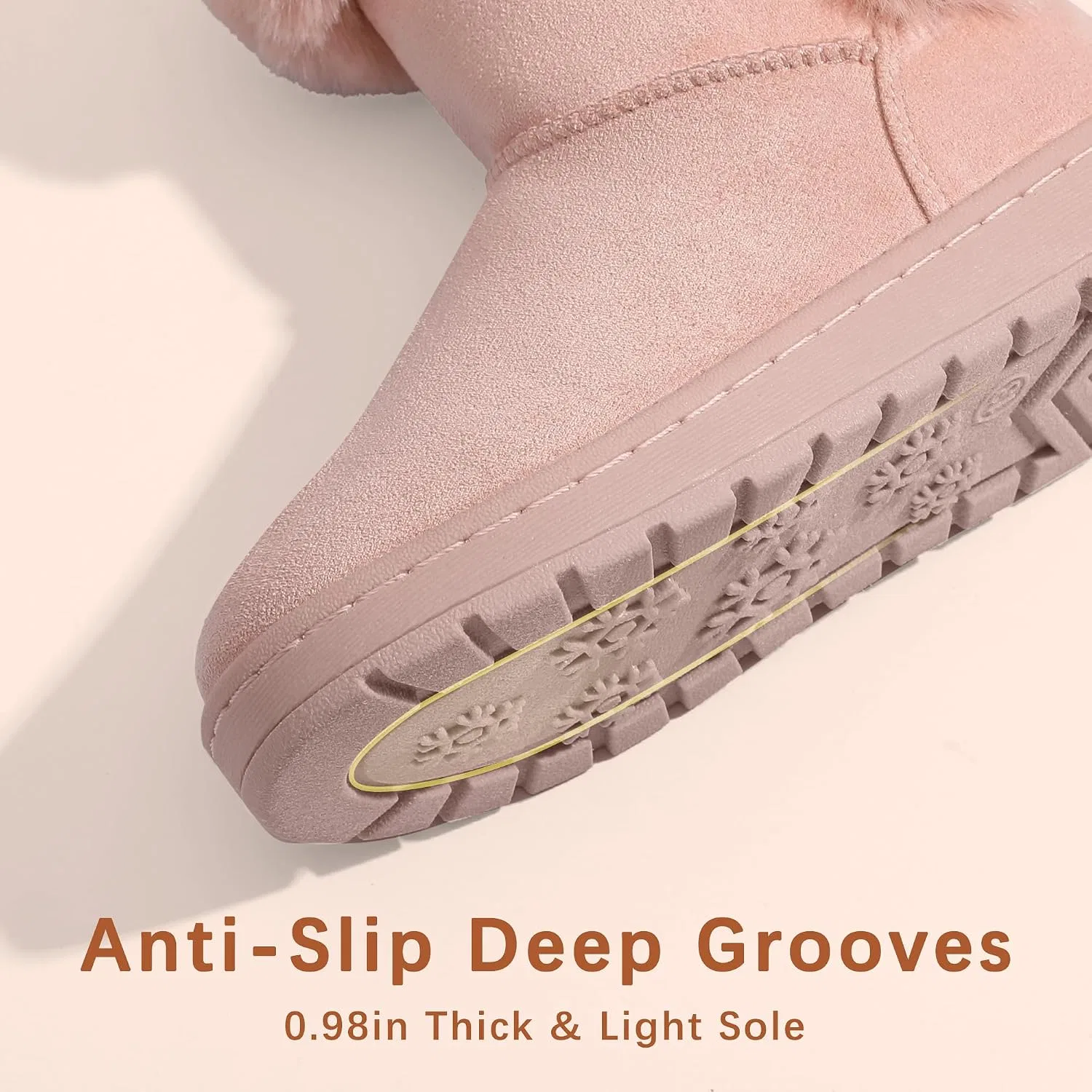 Детские зимние ботинки для девочек с мехом MIXIN, Pink — фото 4