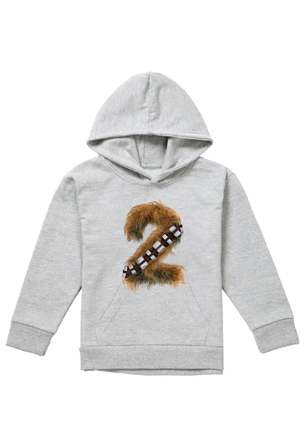 Детский худи с принтом Star Wars Chewbacca 2, Disney, Athletic Heather — фото 4