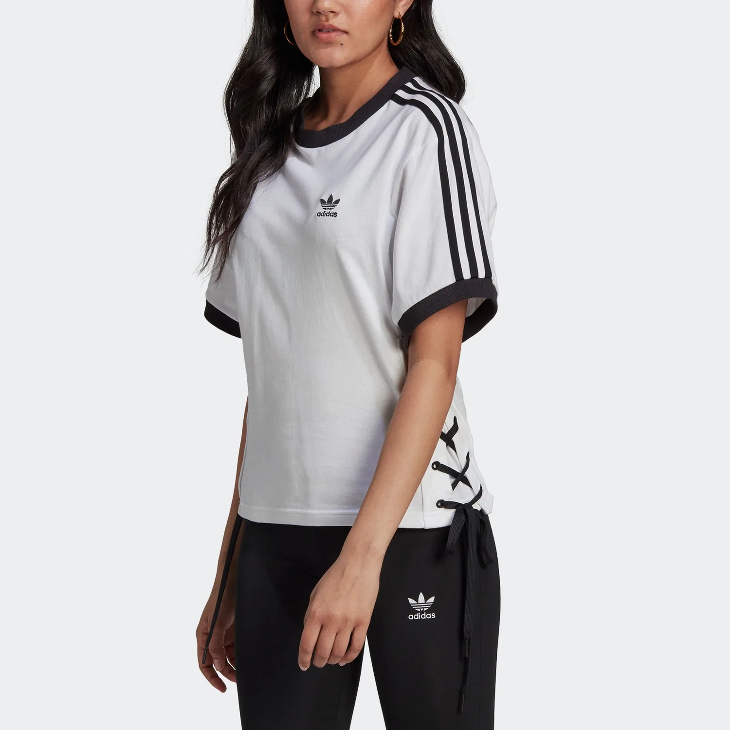 Футболка с круглым вырезом, прямая, Adidas Originals, White — фото 4