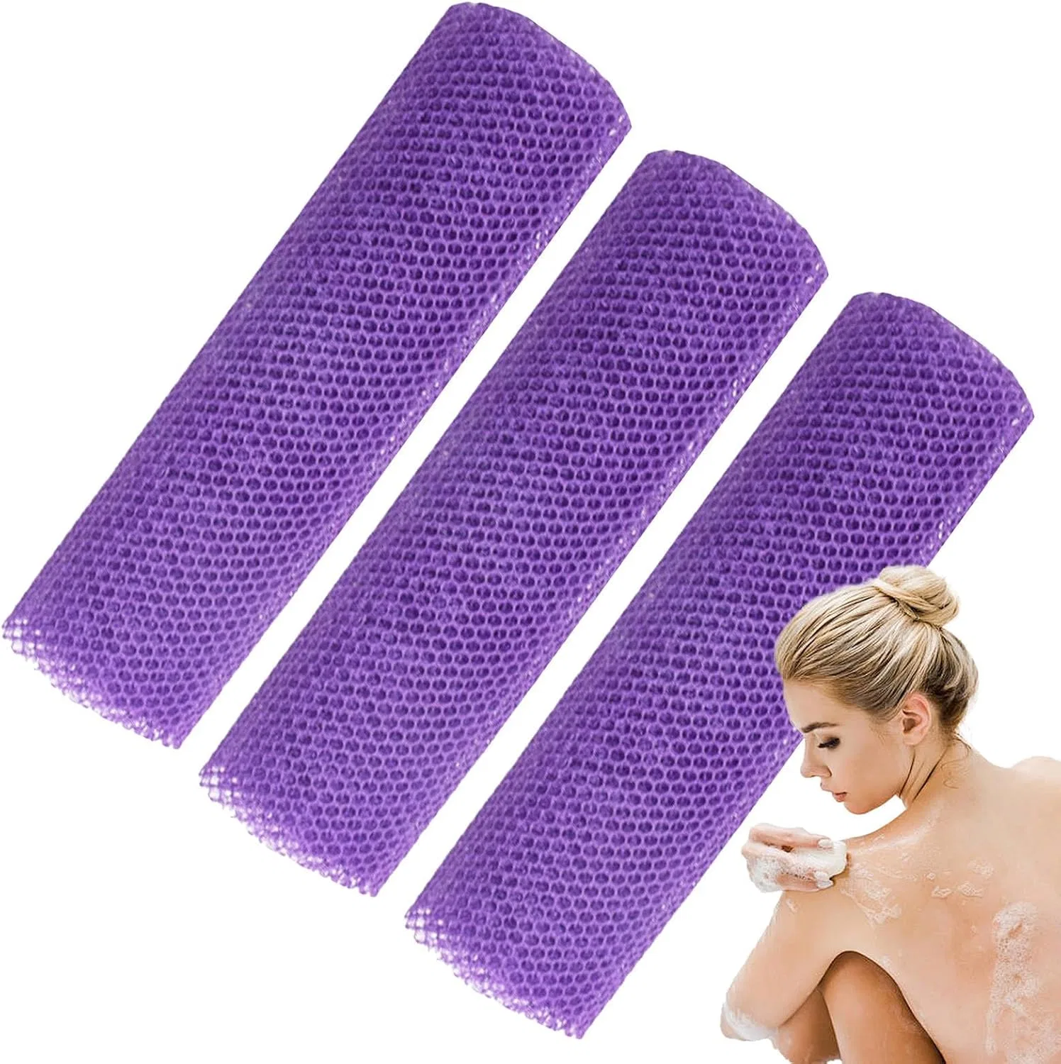 Мочалка для тела African Mesh Sponge, Nylon, 1 шт., Purple Generic