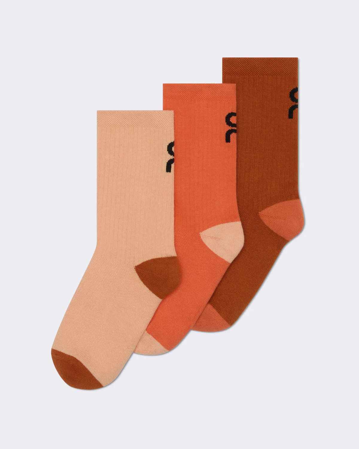 Детские высокие носки с логотипом, комплект из 3 пар, Logo Sock High, On, Flame/Cinnamon — фото 2