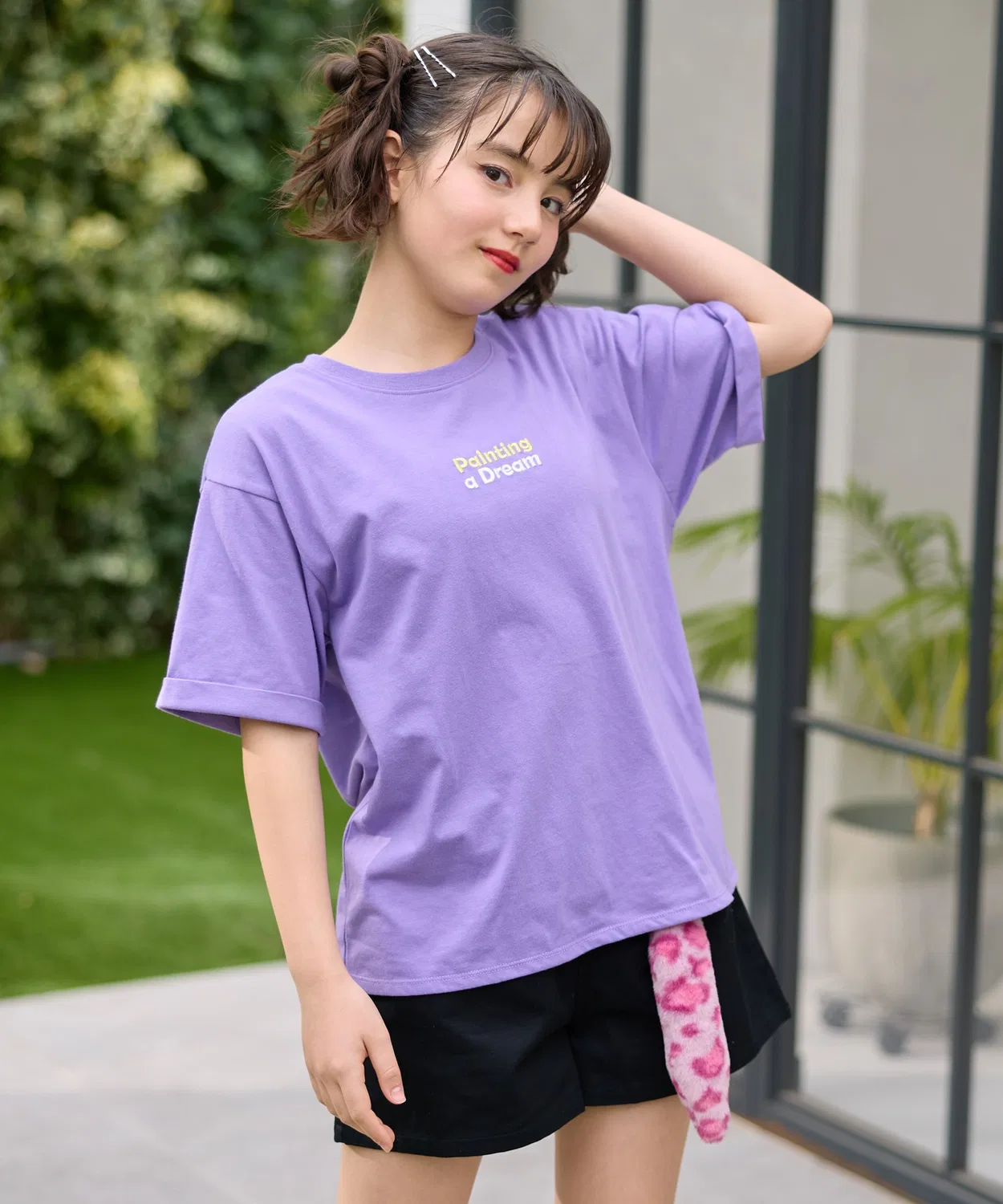 Детская футболка с принтом Heart Sagar Embroidery BISKEE, Purple
