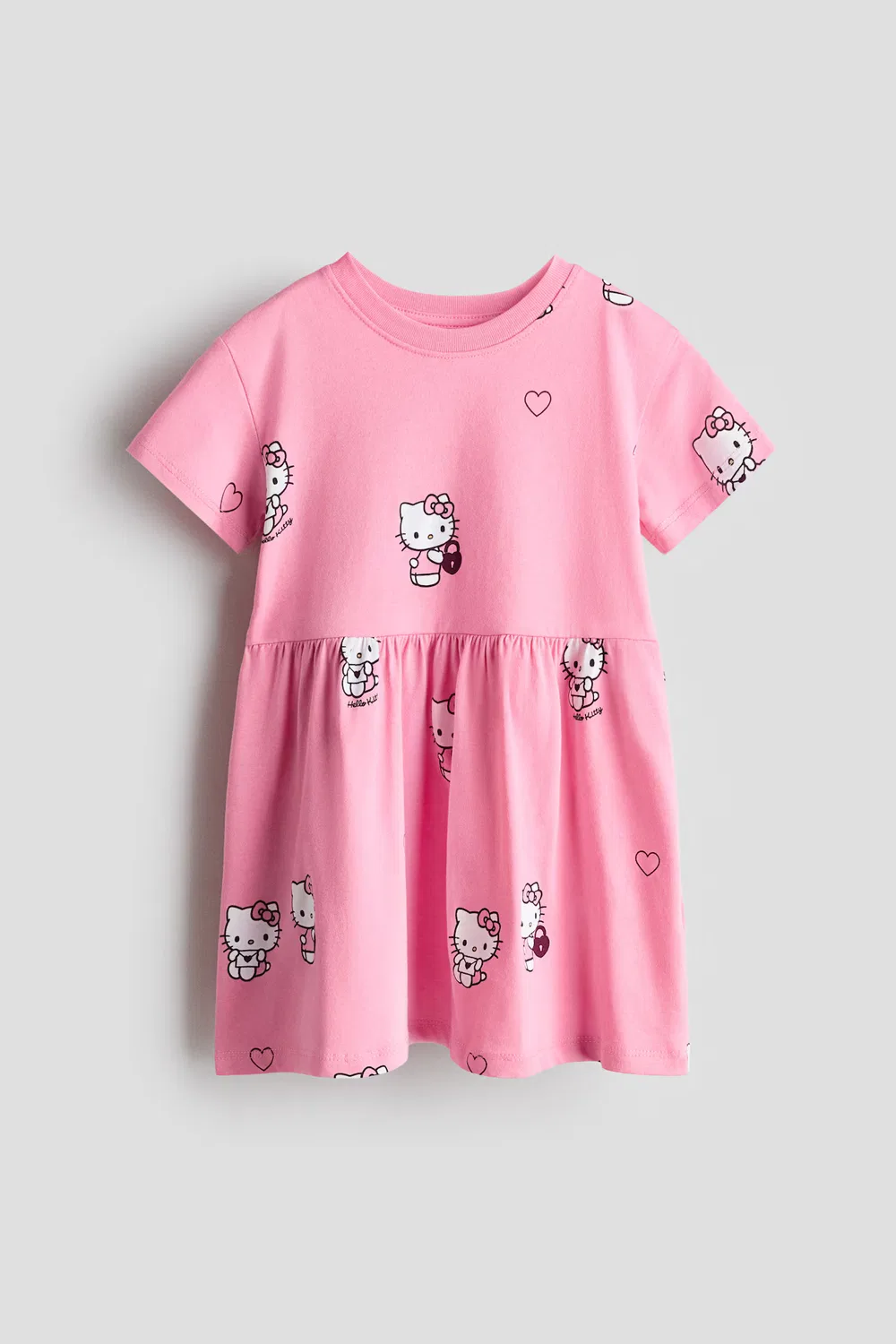 Трикотажное платье с принтом H&M, Hellrosa/Hello Kitty