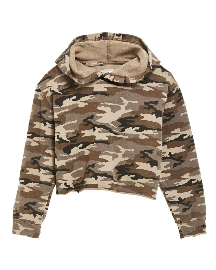 Детское худи для девочек с принтом Camo Print tractr, коричневый — фото 2